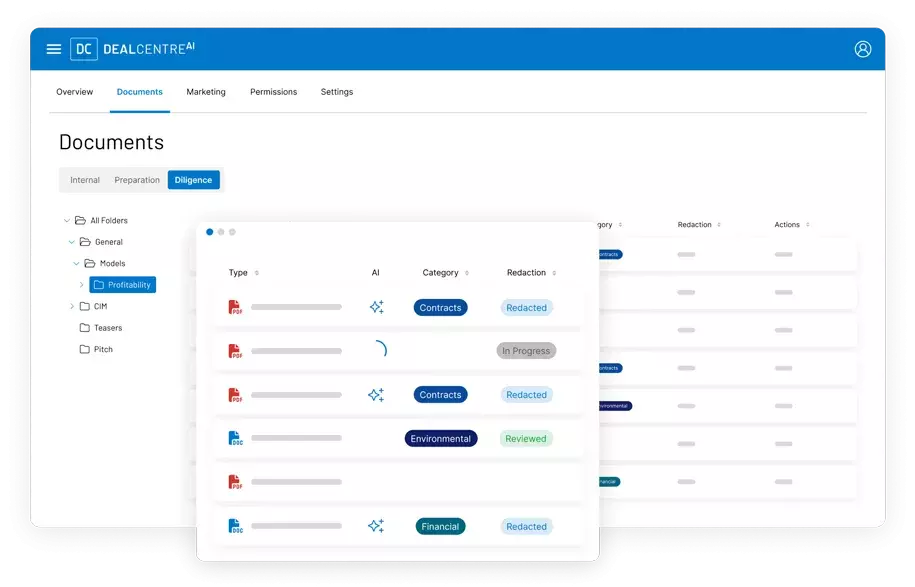 DealCentre AI Diligence Hero