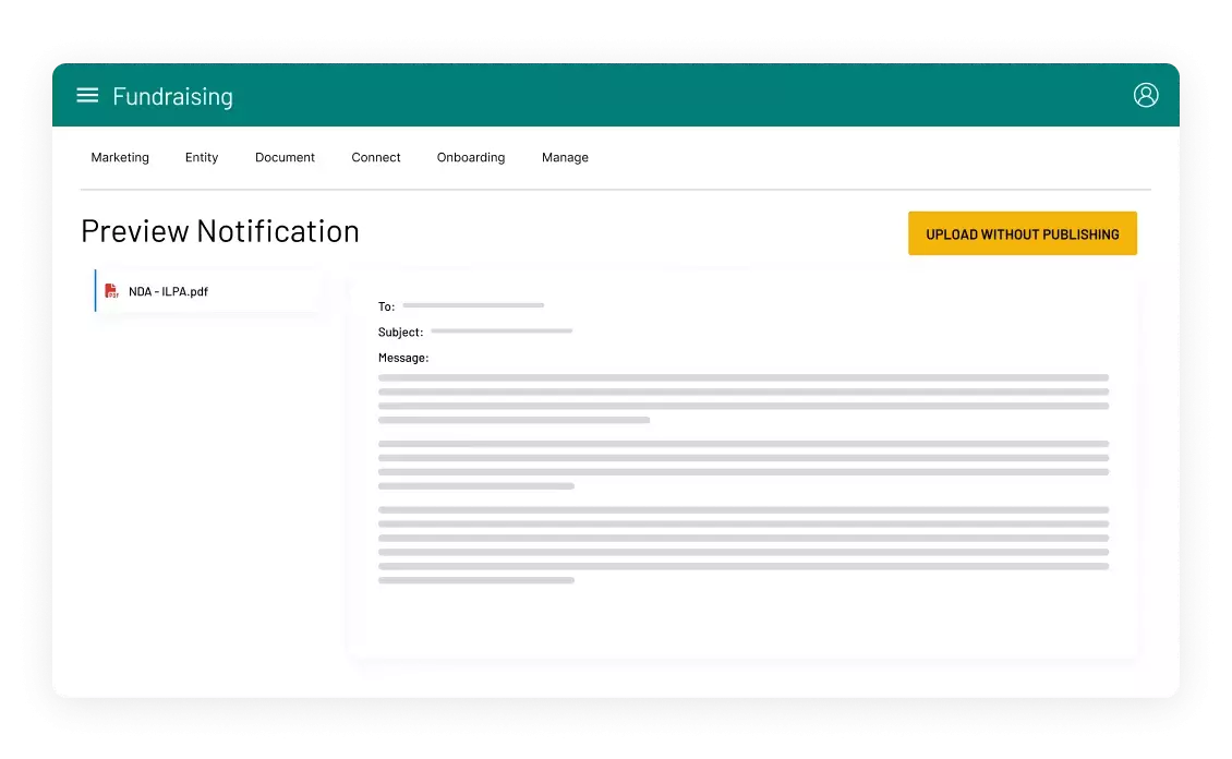 Fundraising LP dashboard